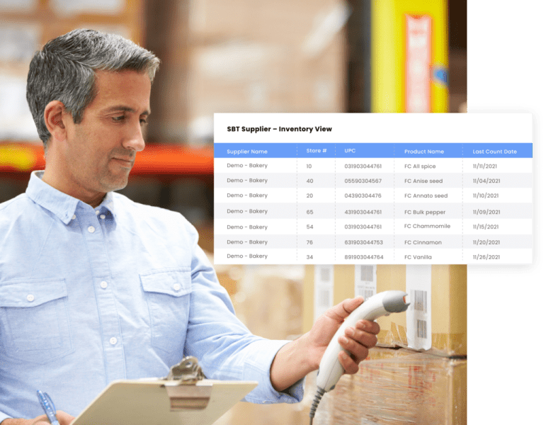 Man scanning barcodes for trading logistics